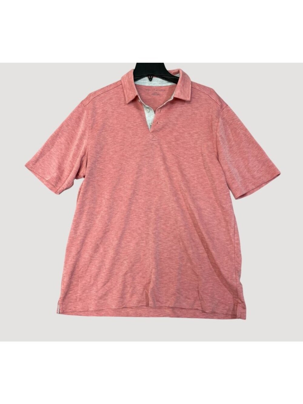NWOT Age Of Wisdom Men's L Coral Polo Shirt Modal-Polyester Blend